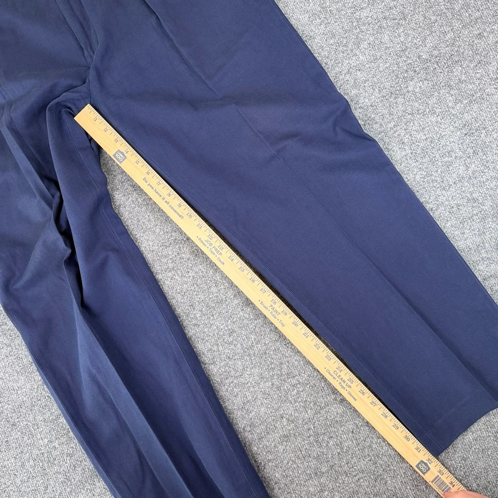 VTG Polo Golf Ralph Lauren Pants Mens 38x32 Blue Pleated Chino Cotton Silk Linen